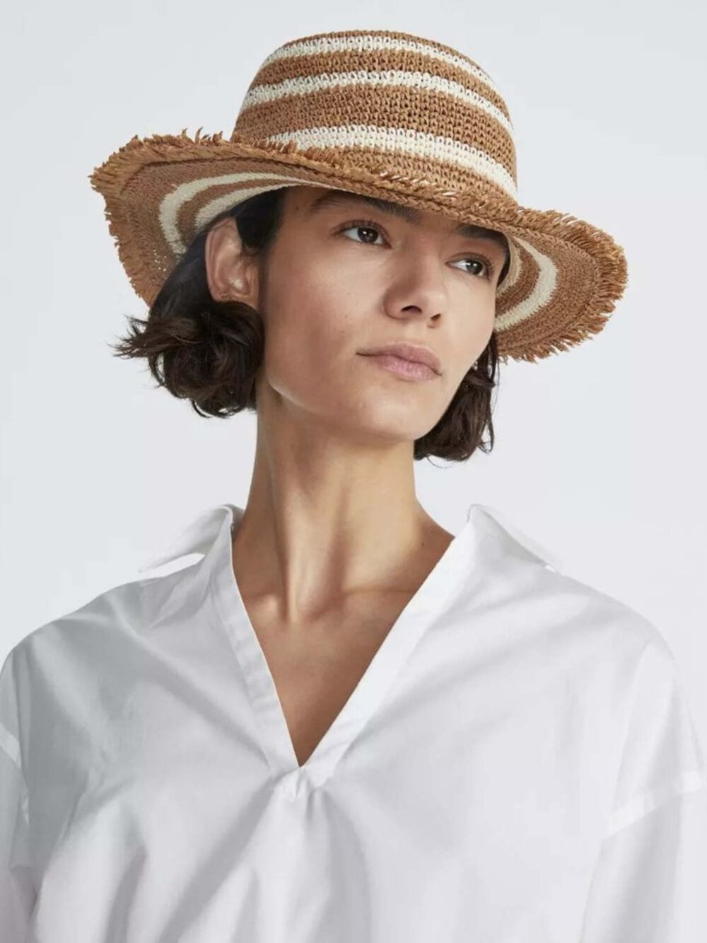 Rag & Bone Women’s Frills Rollable Bucket Hat NWT Size M/L